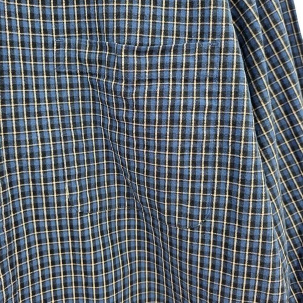 Eddie Bauer Mens XL Tall Long Sleeve Button Down Blue Plaid Shirt - Picture 3 of 9